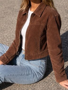 100% Cotton Cropped Corduroy Jacket